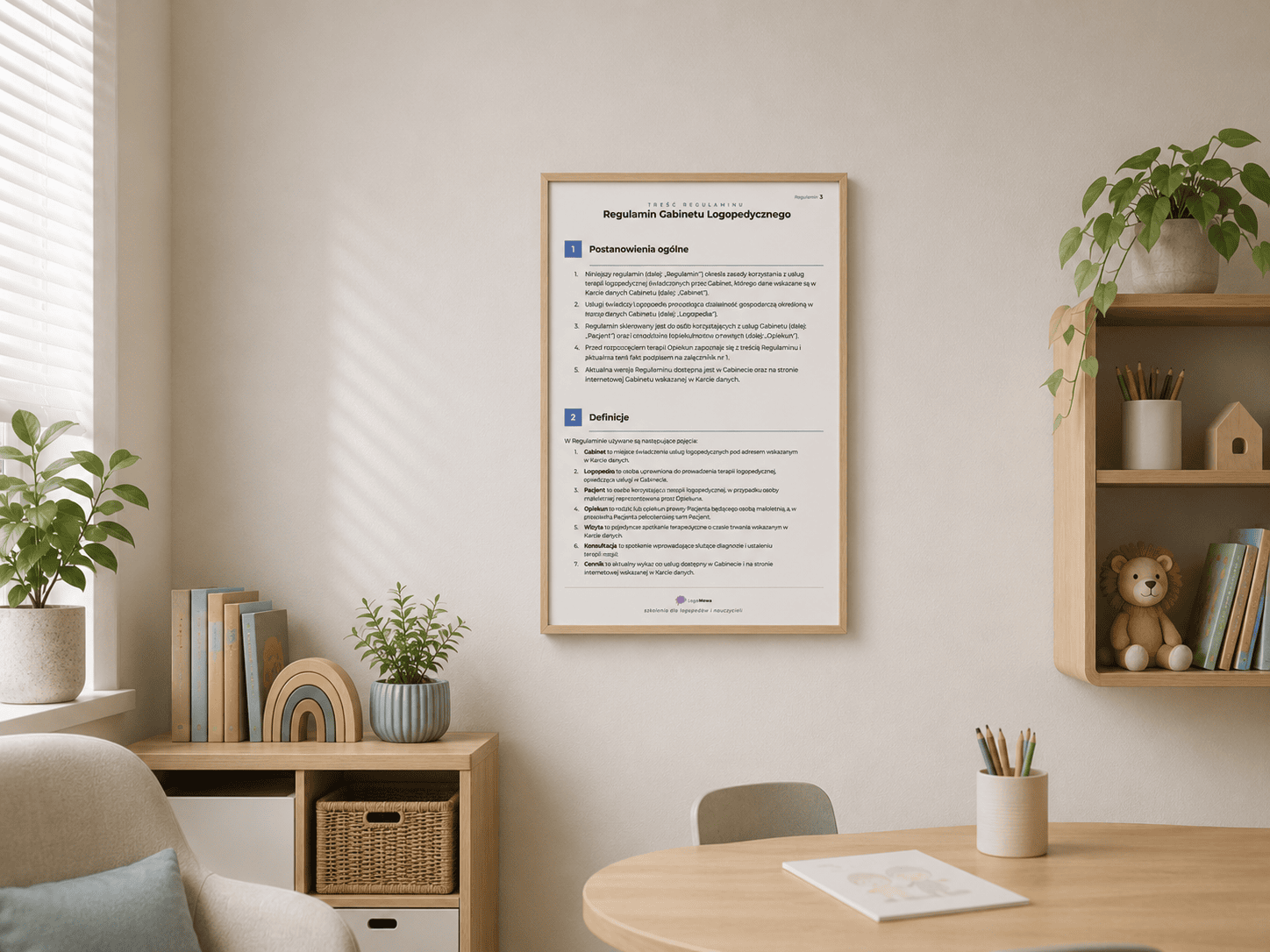 Wzór regulaminu gabinetu logopedycznego do pobrania - LogoMowa